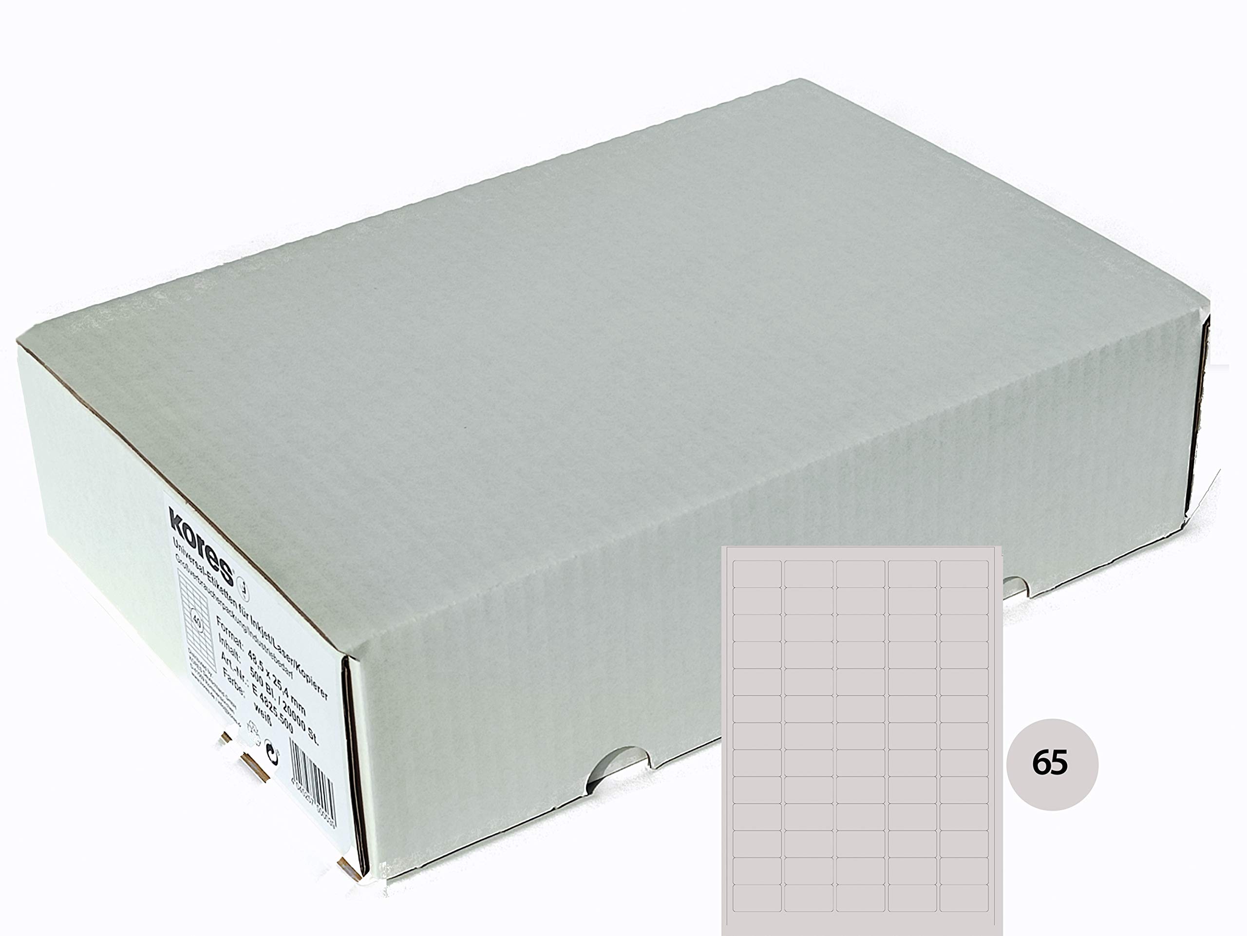 kores-universelle-selbstklebende-etiketten-38-x-21-2-mm-500-blatt-wei image 1