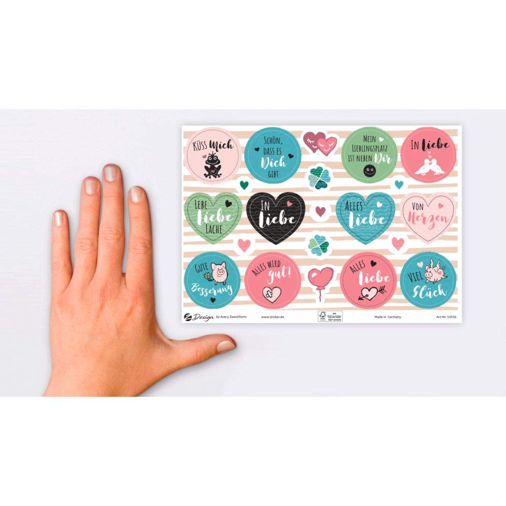 avery-zweckform-54556-z-design-dekosticker-liebe-und-gl-ck-a5-42-st-ck image 3