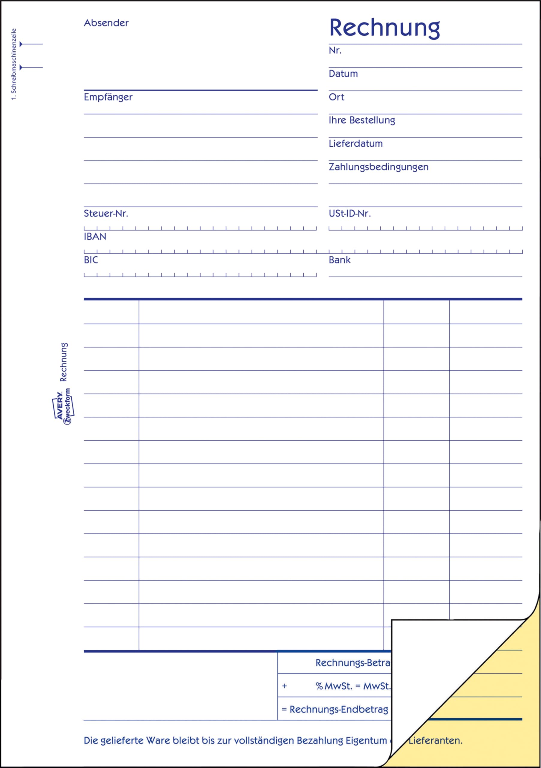 avery-zweckform-1730-rechnungsbuch-a5-2x40-blatt-selbstdurchschreibend-wei-gelb image 2