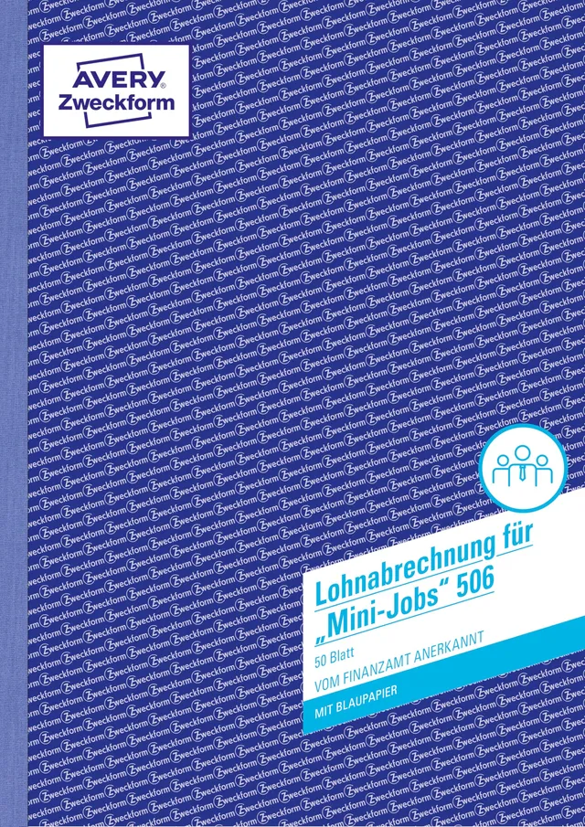 avery-zweckform-506-lohn-gehaltsabrechnung-mini-jobs-a4-mit-blaupapier-wei image 1