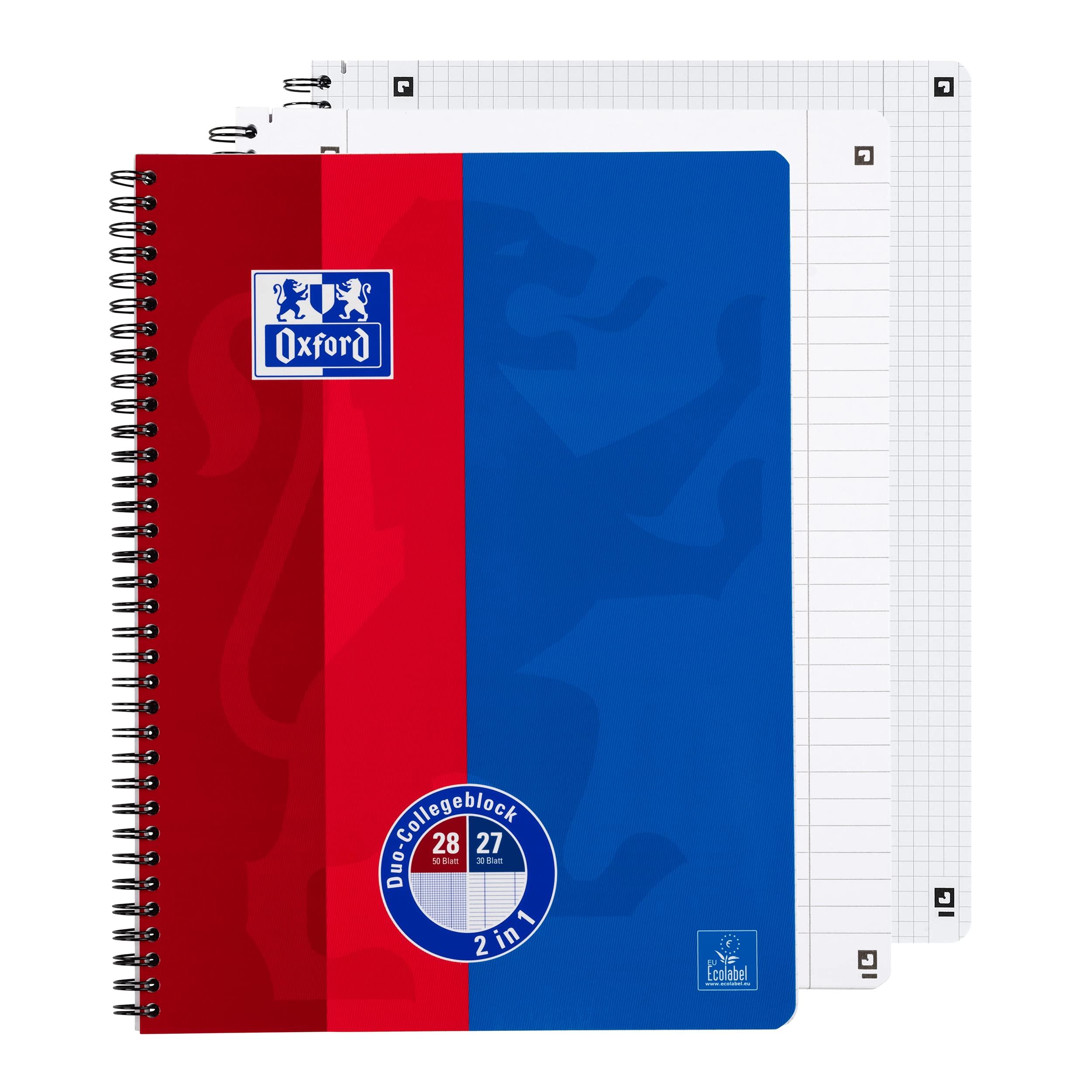 oxford-collegeblock-duo-a4-kariert-liniert-80-blatt-rot-blau-3-st-ck image 2