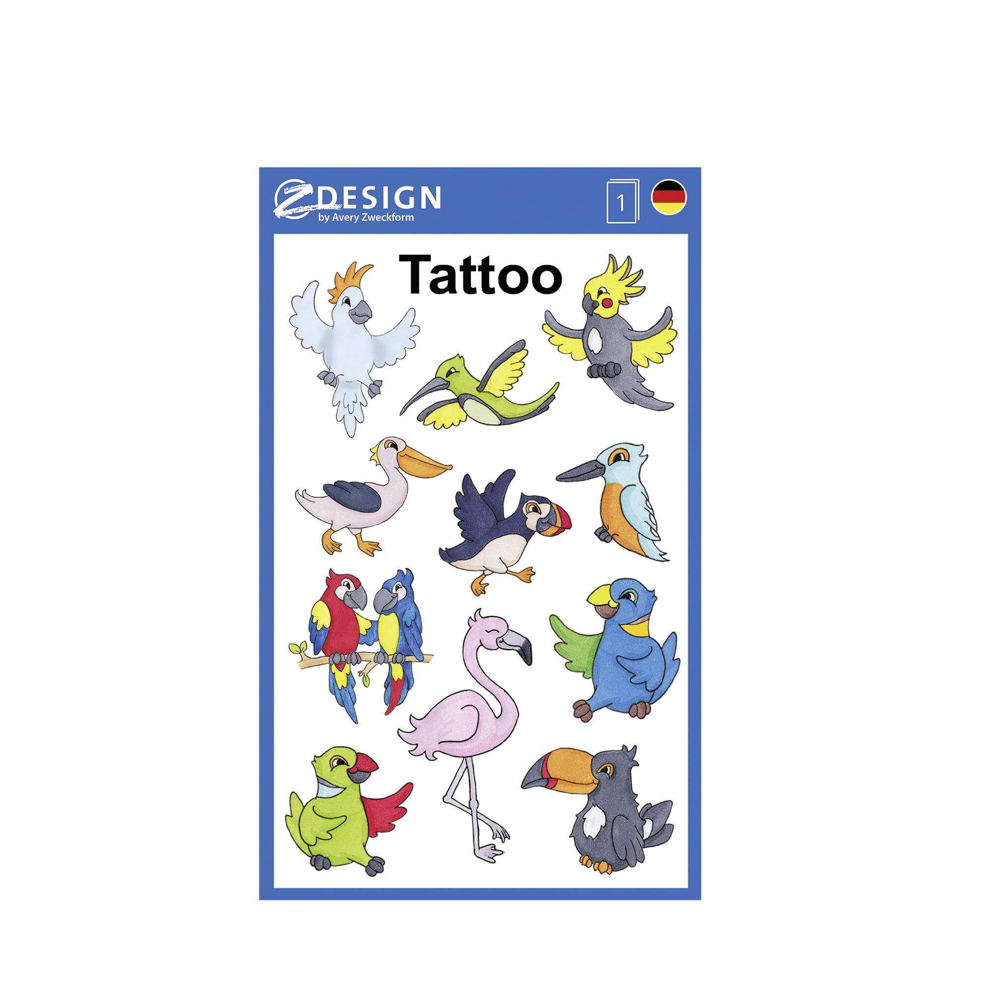 avery-zweckform-56762-tattoos-kinder-v-gel-tempor-r-11-st-ck-wasserfest image 1