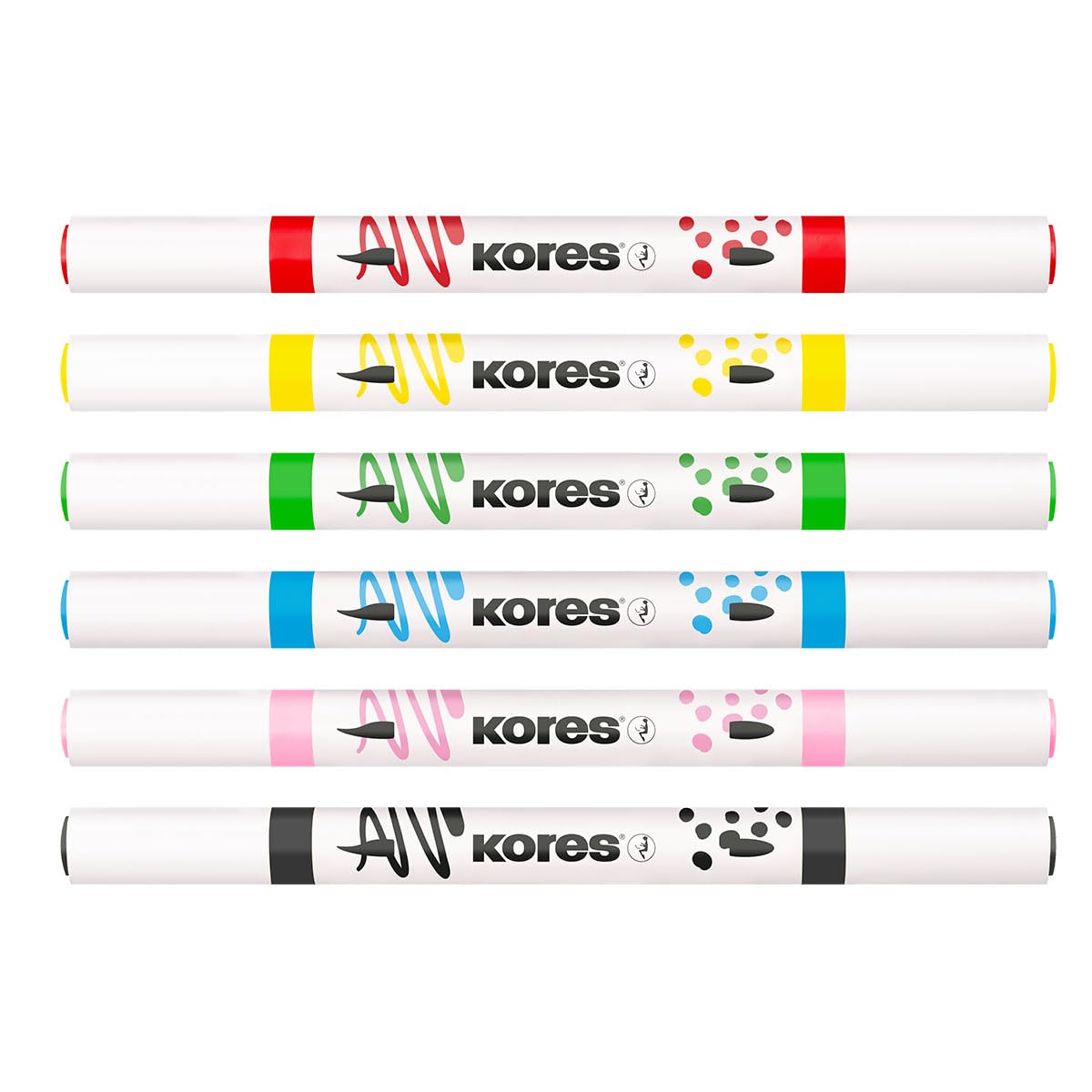 kores-kreative-acryl-marker-duo-tip-6-farben-pinsel-und-kegelspitze image 4