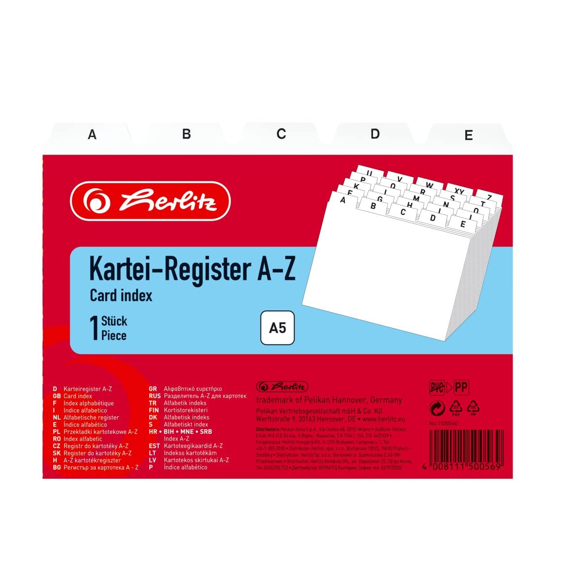 herlitz-1500560-karteiregister-pp-a5-wei-25-teilig-a-z image 1