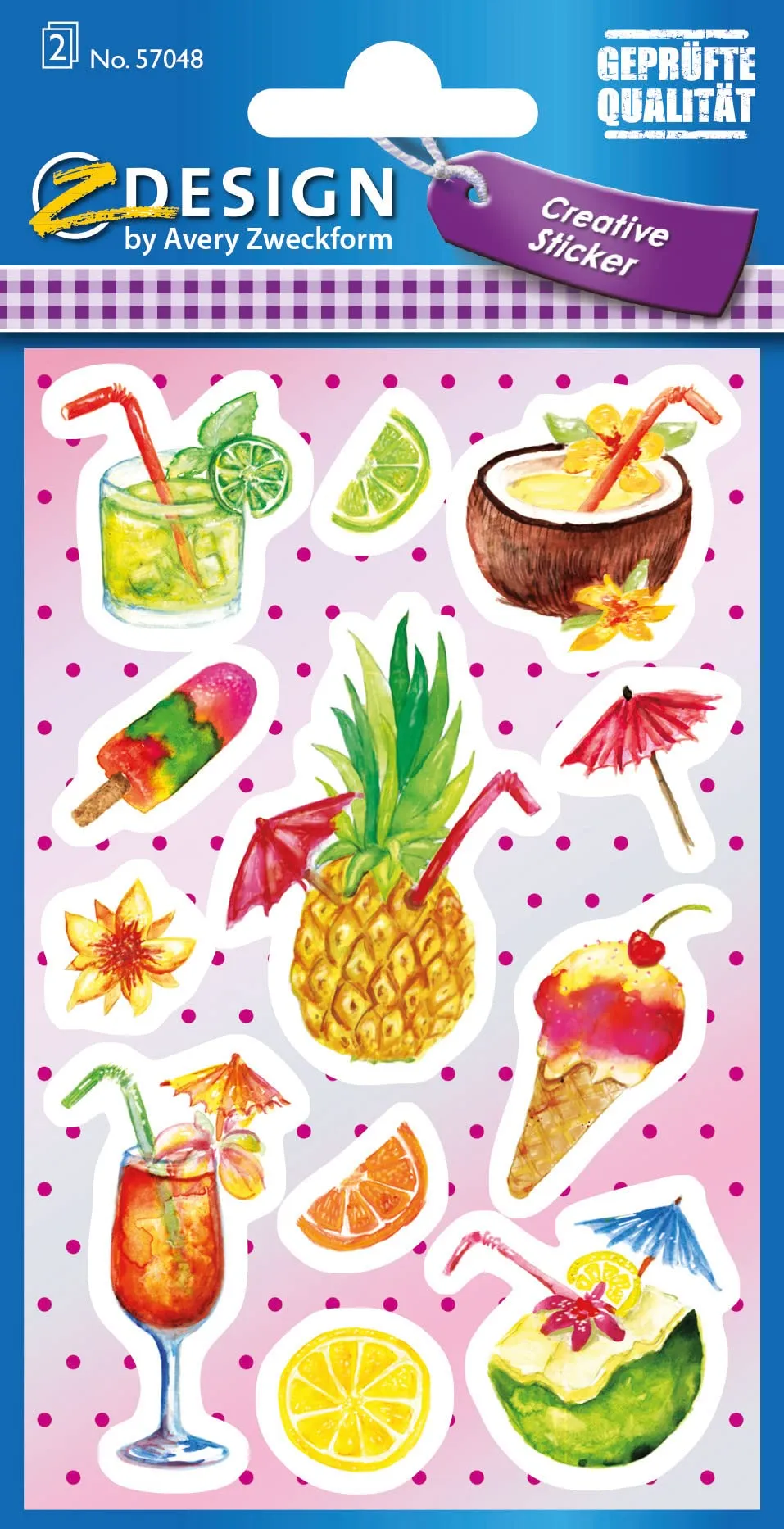 avery-zweckform-57048-z-design-deko-sticker-cocktail-24-aufkleber image 1