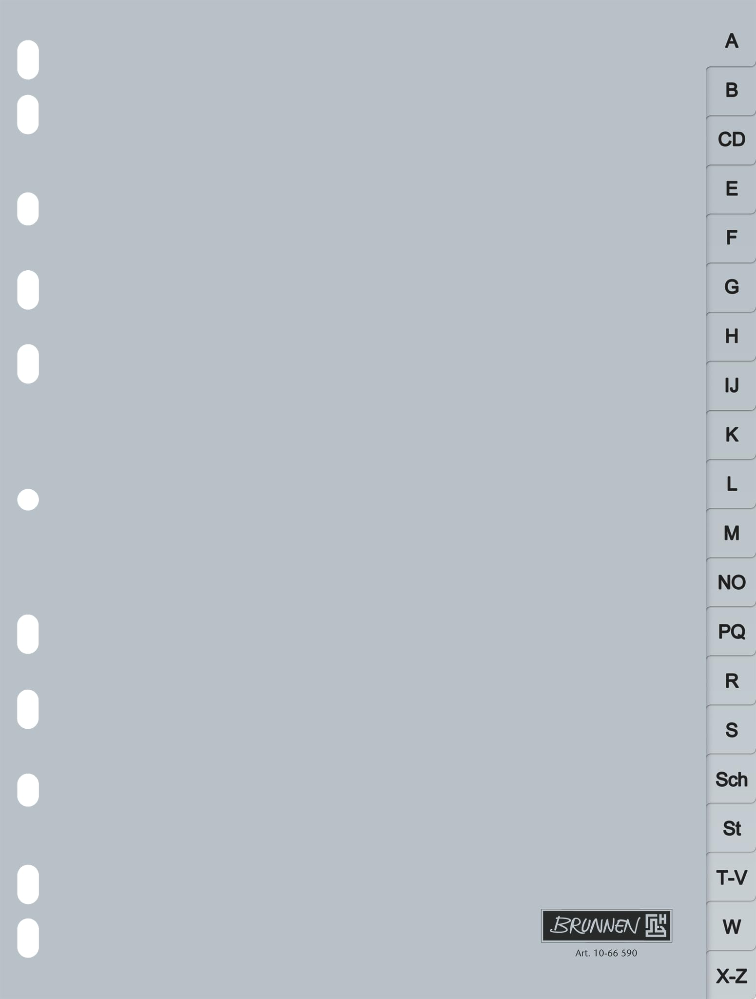brunnen-ordnerregister-a-z-a4-kunststoff-grau-20-tabs image 1