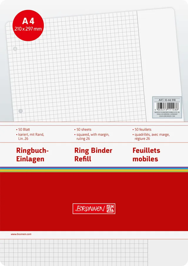 brunnen-ringbucheinlage-a4-lin26-kariert-50-blatt image 1