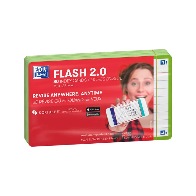 oxford-flash-2-0-flashcards-a7-75x125-mm-liniert-gr-n-80-st-ck image 1