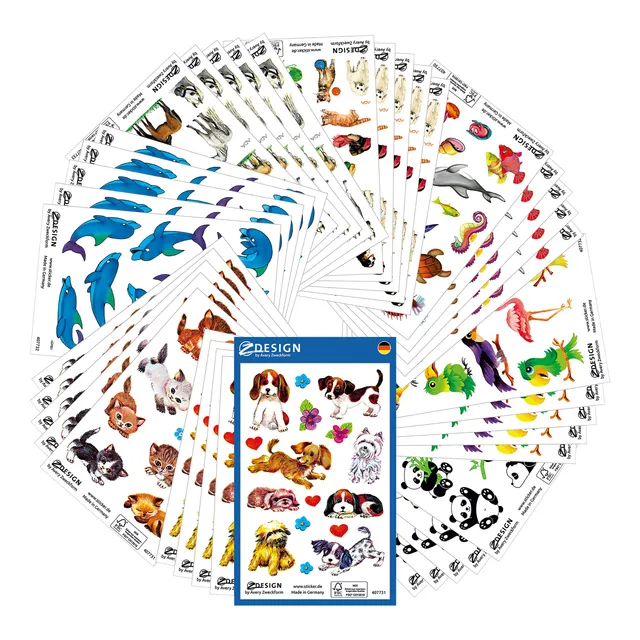 avery-zweckform-z-design-485-kinder-sticker-tiere-mix-480-sticker image 1