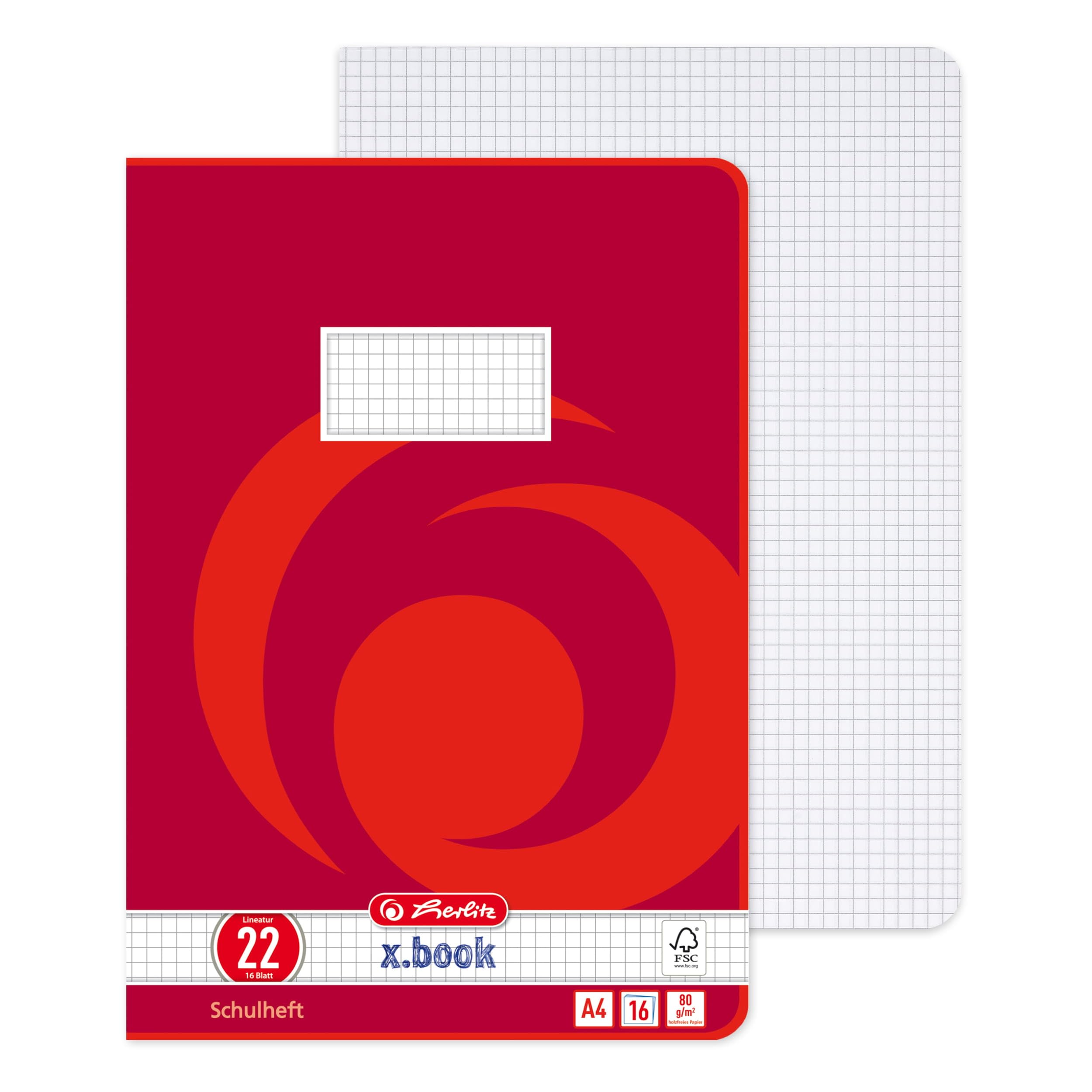 herlitz-schulheft-x-book-a4-kariert-lineatur-22-16-blatt-10-st-ck image 3