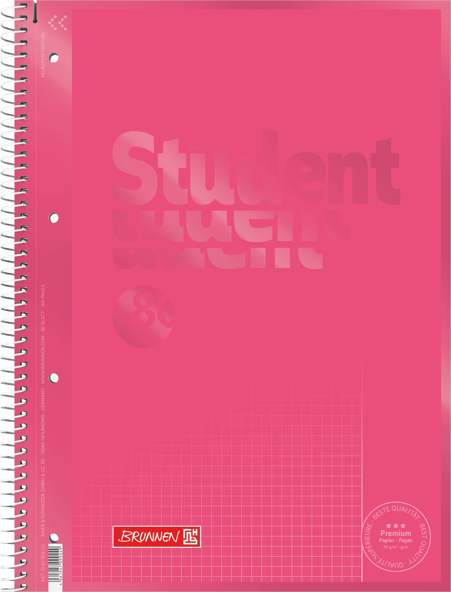 brunnen-collegeblock-premium-student-colour-code-a4-lin-26-80-blatt-tulip image 1