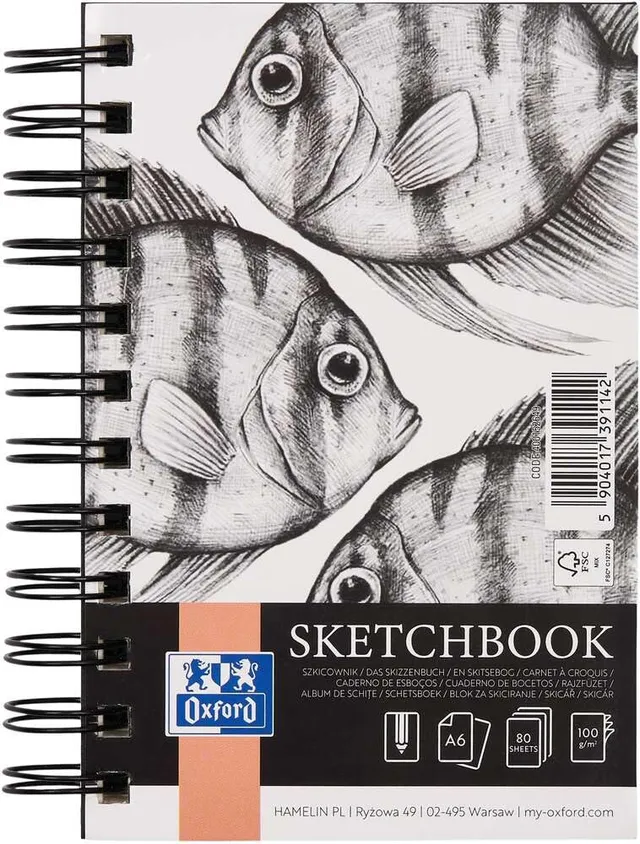 oxford-skizzen-block-a6-hardcover-spiralbindung-160-seiten-100g-schwarz image 1