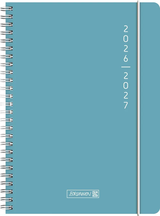 brunnen-sch-lerkalender-2026-2027-plain-blue-a5-sch-lerplaner-kunststoff-einband image 1