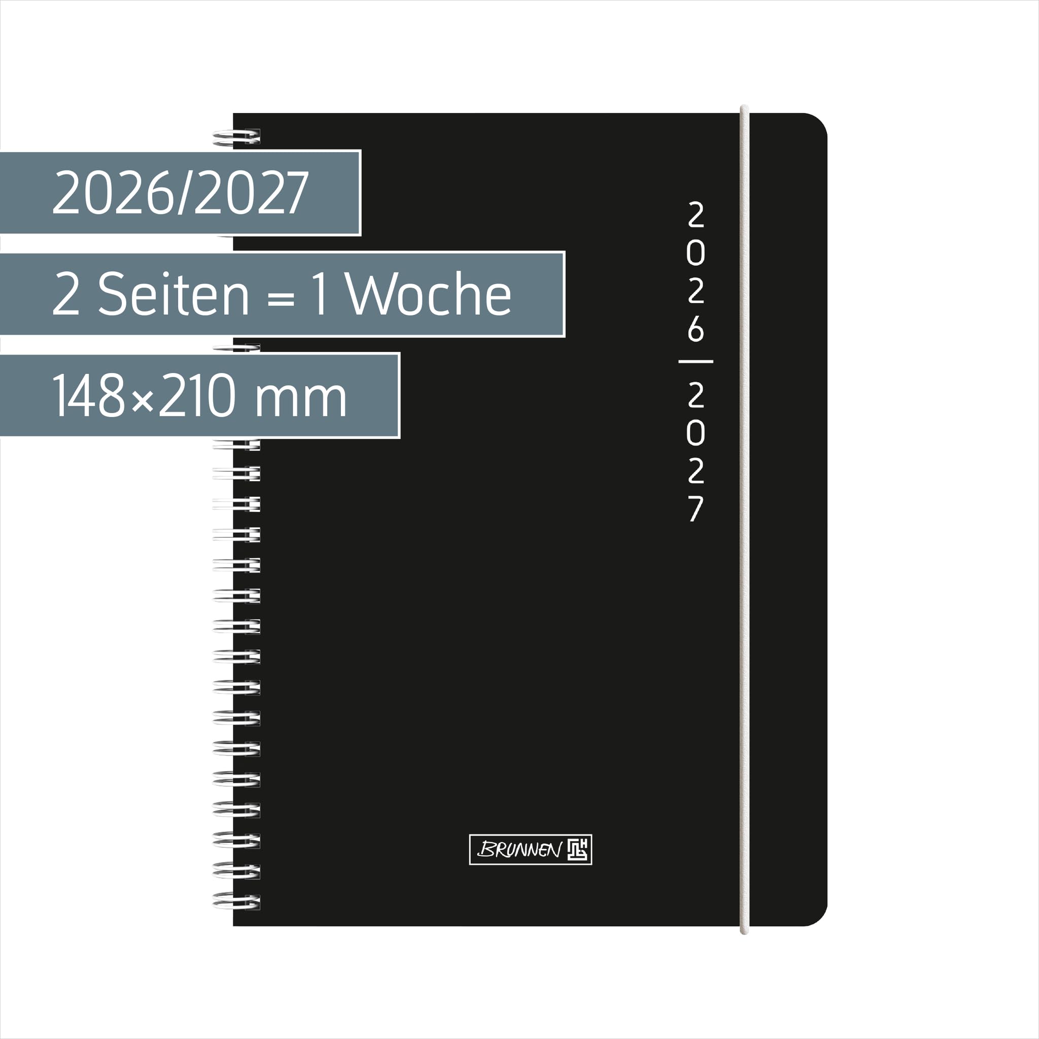 brunnen-sch-lerkalender-2026-2027-plain-black-a5-kunststoff-einband image 2