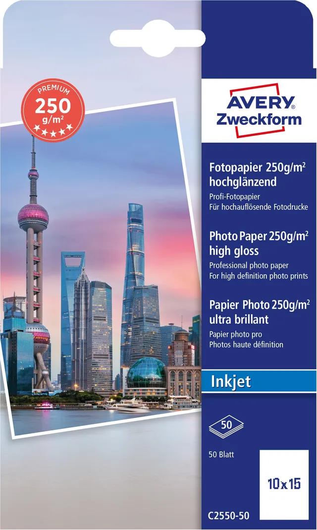avery-zweckform-c2550-50-premium-inkjet-fotopapier-10x15-cm-250-g-m-50-blatt image 1