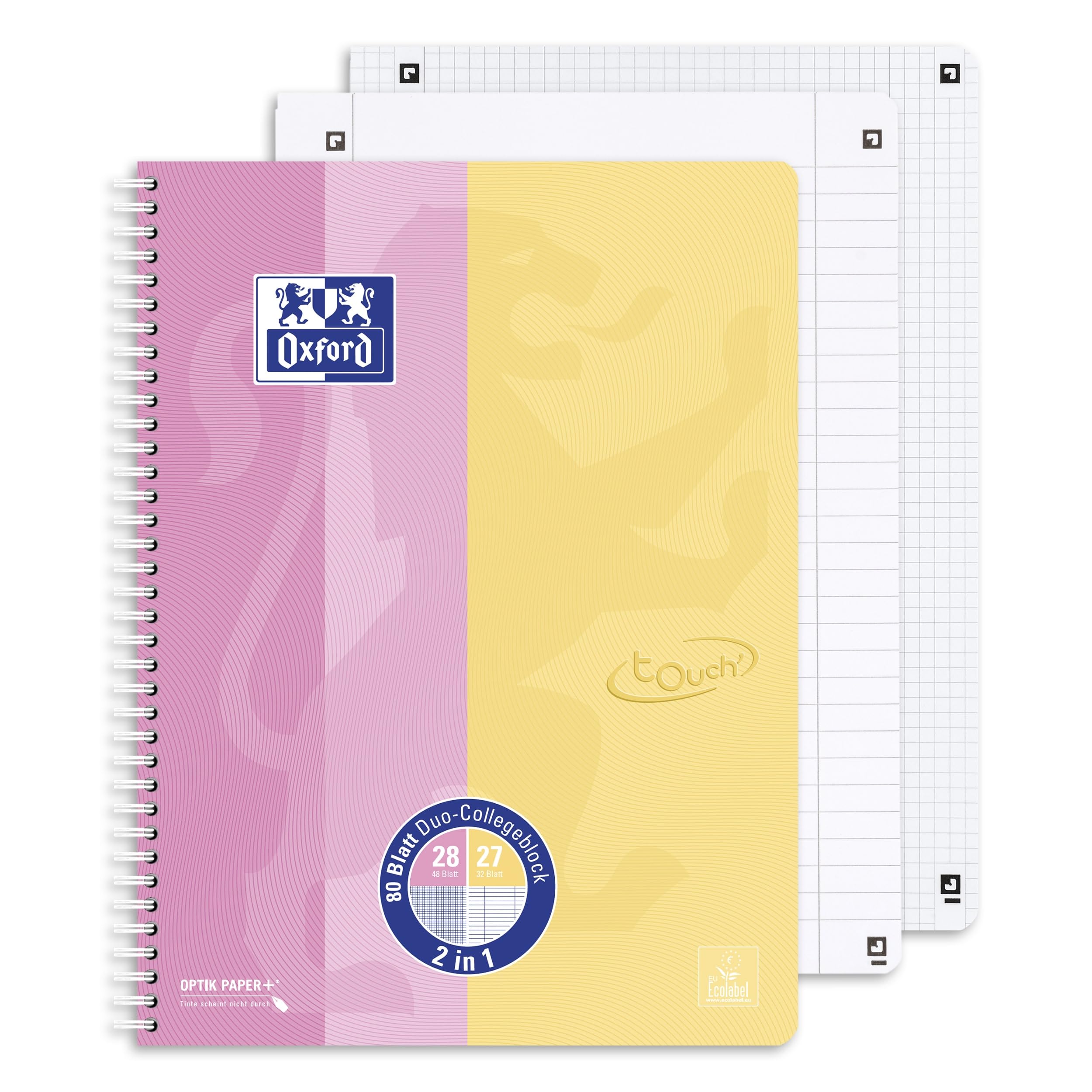 oxford-touch-collegeblock-duo-a4-kariert-liniert-80-blatt-10-st-ck-pastell image 3
