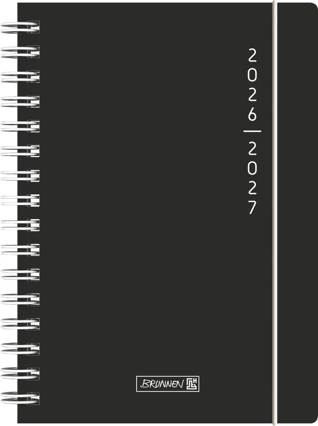 brunnen-sch-lerkalender-2026-2027-plain-black-a5-tageskalender image 1