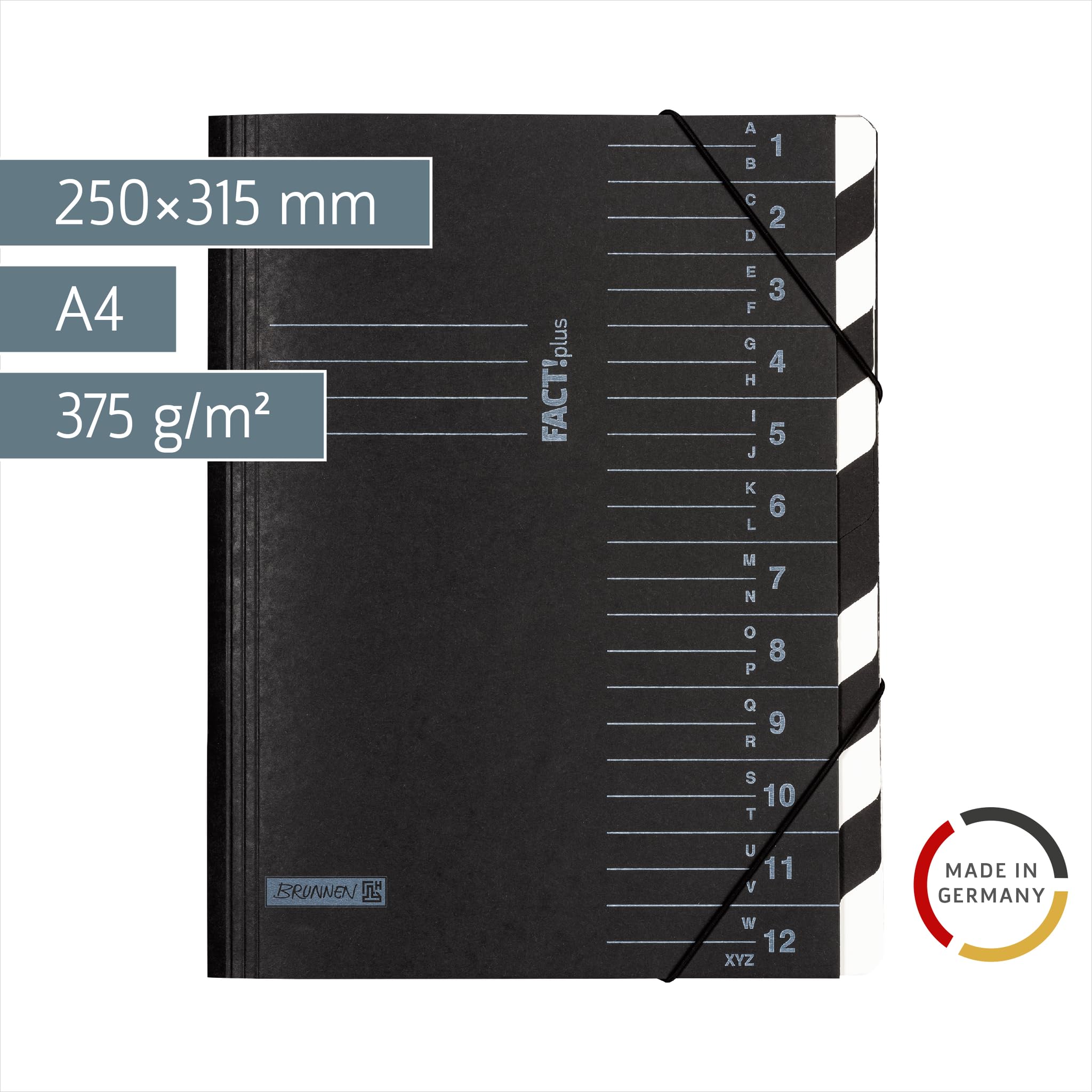 brunnen-ordnungsmappe-factplus-a4-schwarz-12-f-cher image 2