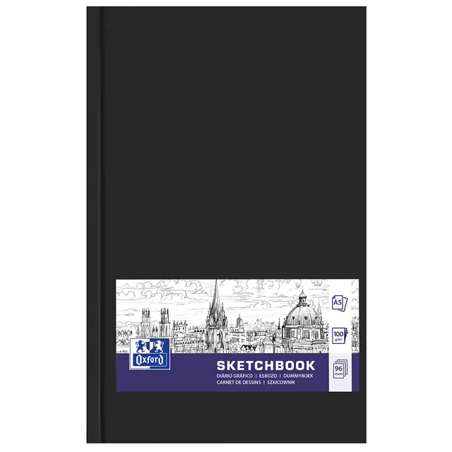 oxford-skizzenbuch-a5-96-blatt-100g-hardcover-schwarz image 1