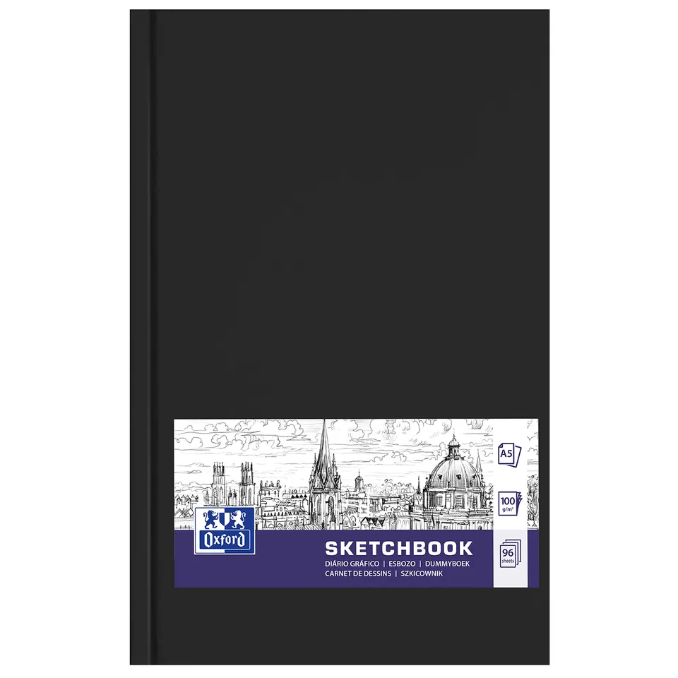 oxford-skizzenbuch-a5-96-blatt-100g-hardcover-schwarz image 1
