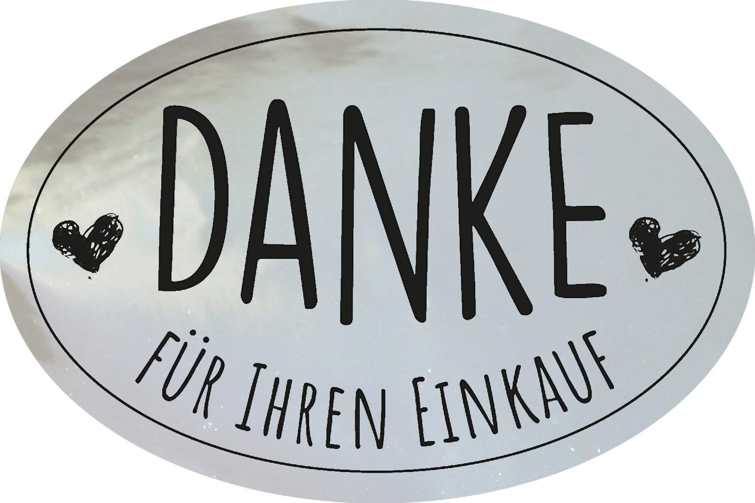 avery-zweckform-3844-danke-f-r-ihren-einkauf-aufkleber-oval-38x58-mm-silber-schw image 1