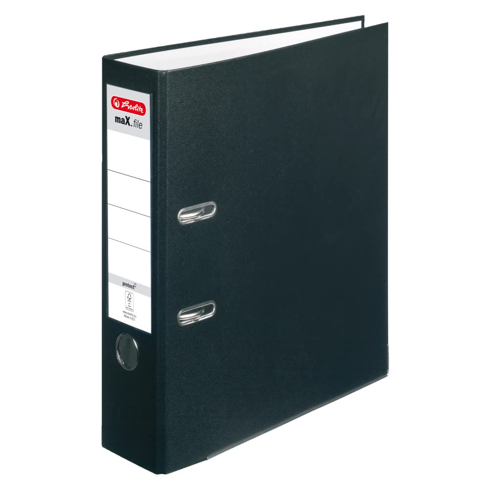 herlitz-max-file-protect-ordner-a4-8-cm-schwarz-mit-einsteckr-ckenschild image 1