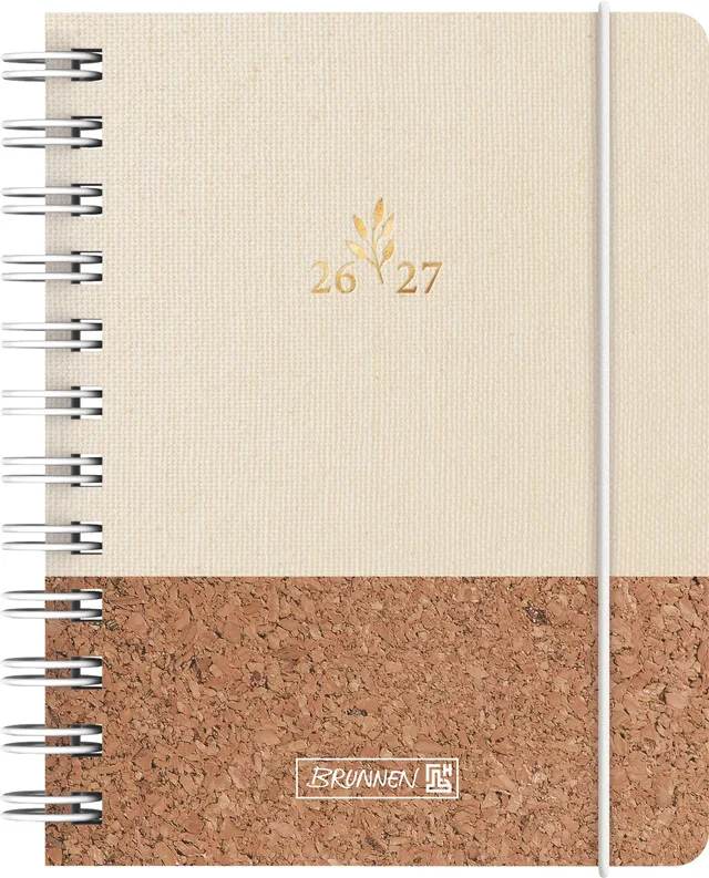 brunnen-sch-lerkalender-2026-2027-naturality-a6-textil-1-tag-pro-seite image 1
