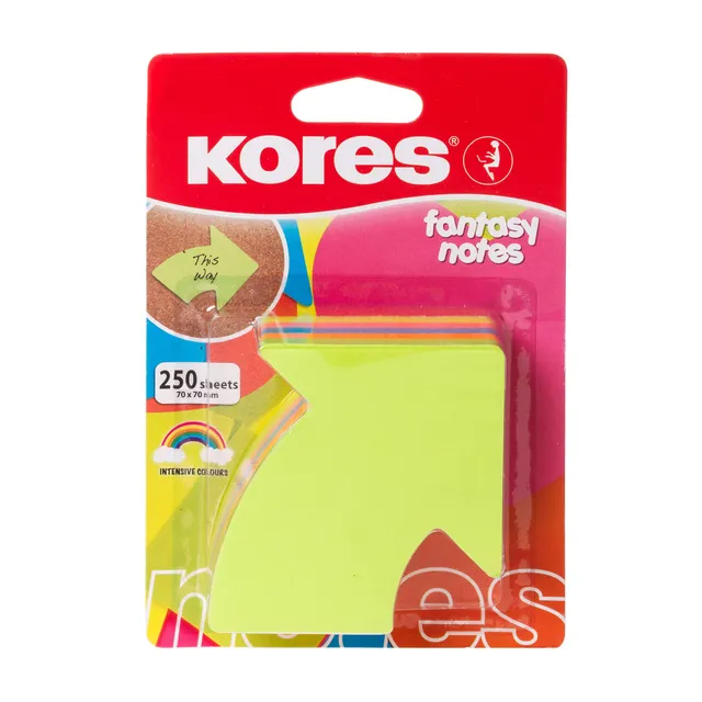 kores-haftnotizen-fantasy-pfeilform-70-x-70-mm-250-blatt-5-farben image 1