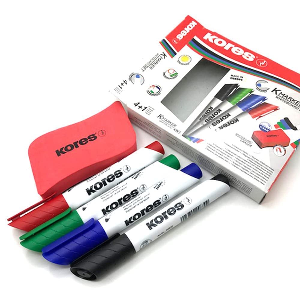 kores-k-marker-xw2-whiteboard-marker-set-4-sortierte-farben-mit-keilspitze-magne image 2