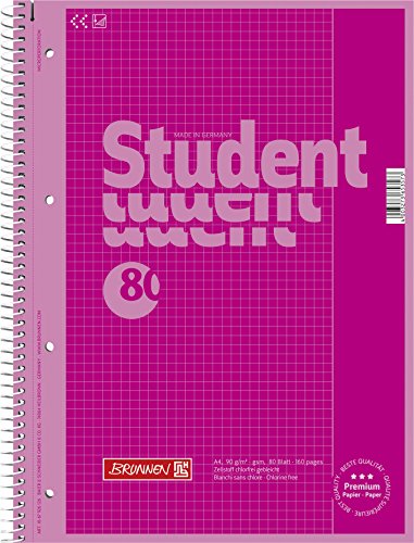 brunnen-collegeblock-student-colour-code-a4-kariert-lineatur-26-80-blatt-pink image 4