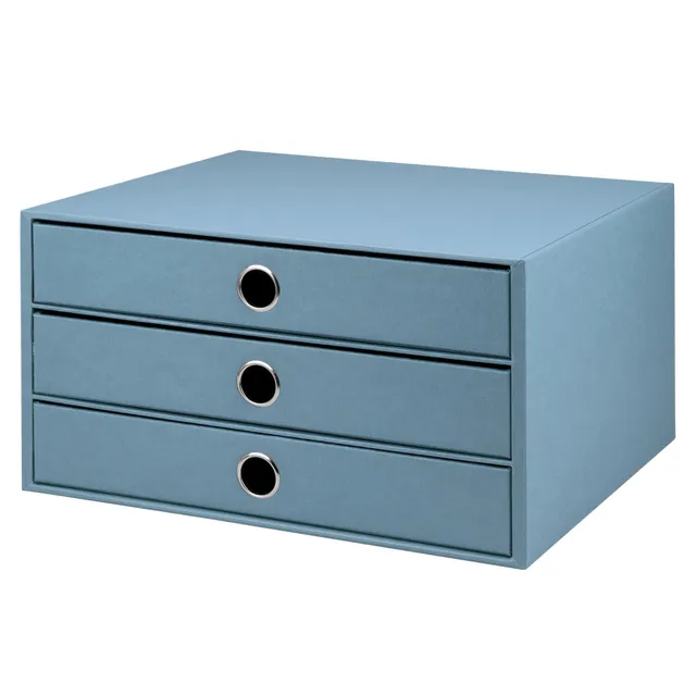 r-ssler-s-o-h-o-schubladenbox-a4-quer-3-f-cher-denim-blau image 1