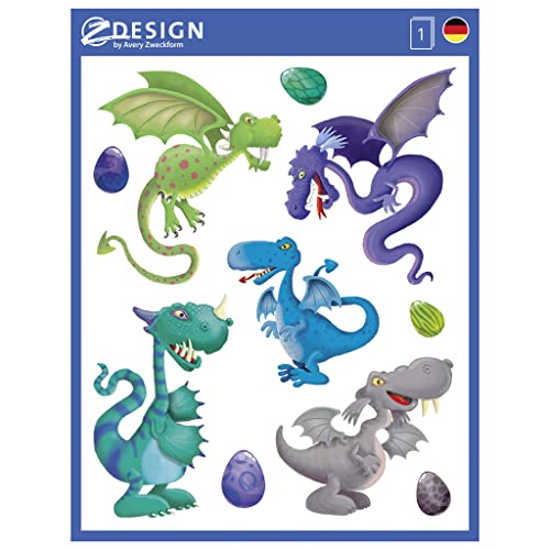 avery-zweckform-54992-fensterbilder-drachen-selbstklebende-fenstersticker-9-st-c image 7