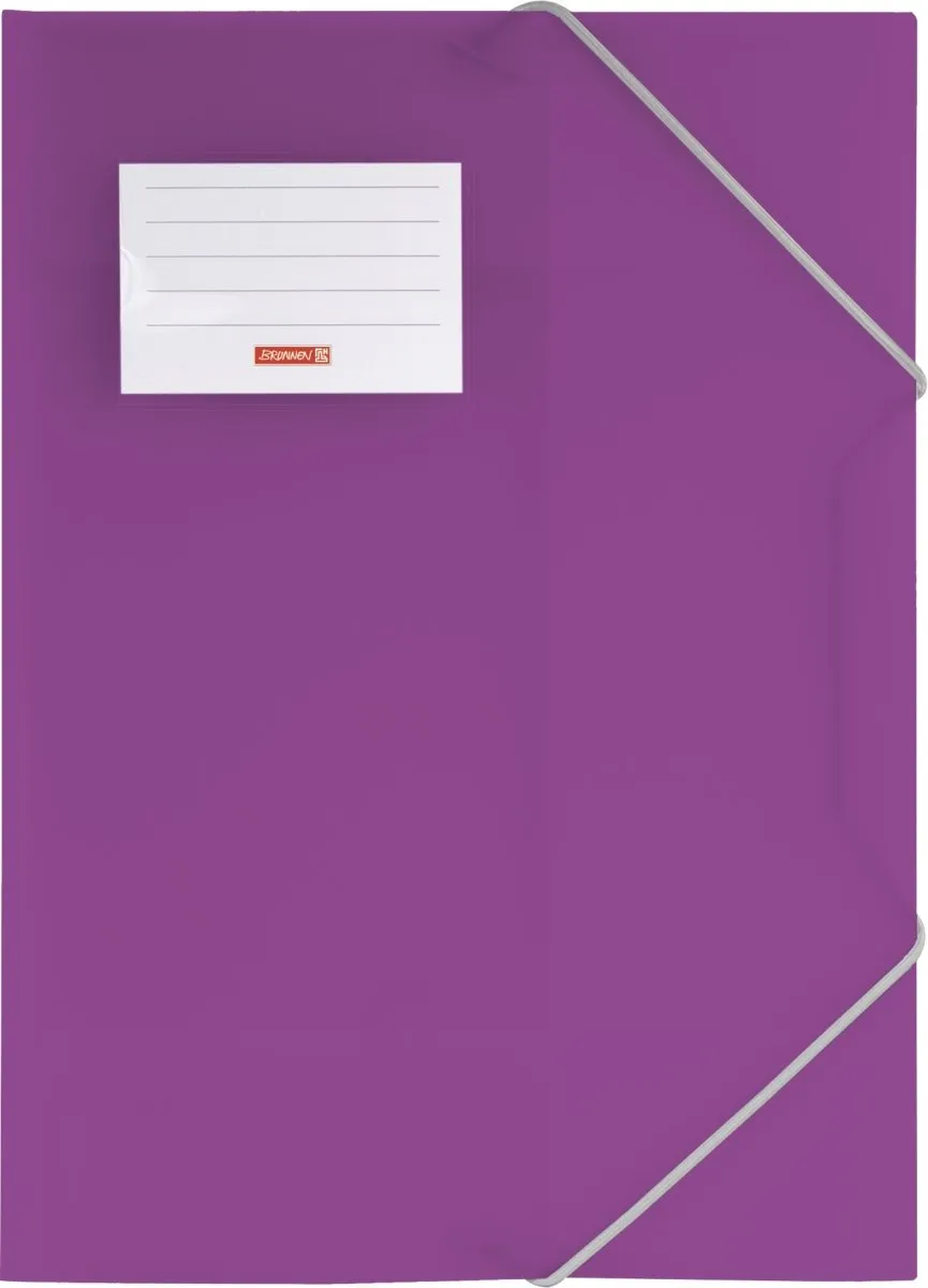 brunnen-fact-pp-sammelmappe-a4-violett-mit-gummizug-und-namensschild image 1