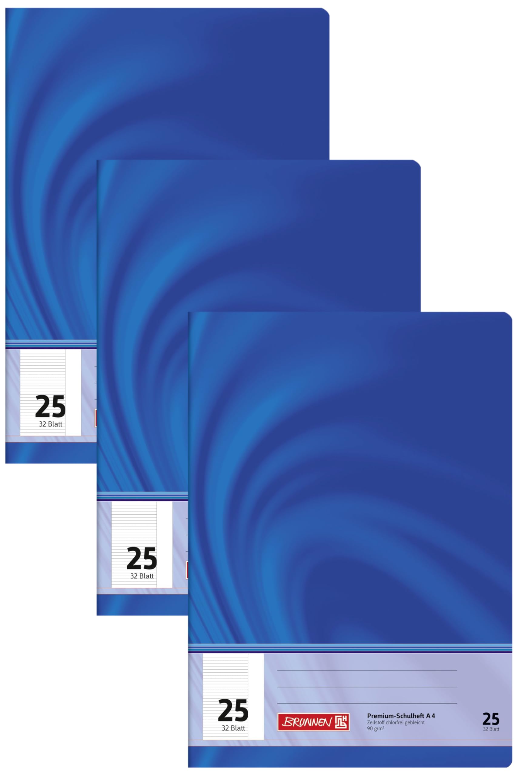 brunnen-104442502-premium-schulheft-din-a4-liniert-lineatur-25-doppelheft-32-bla image 4