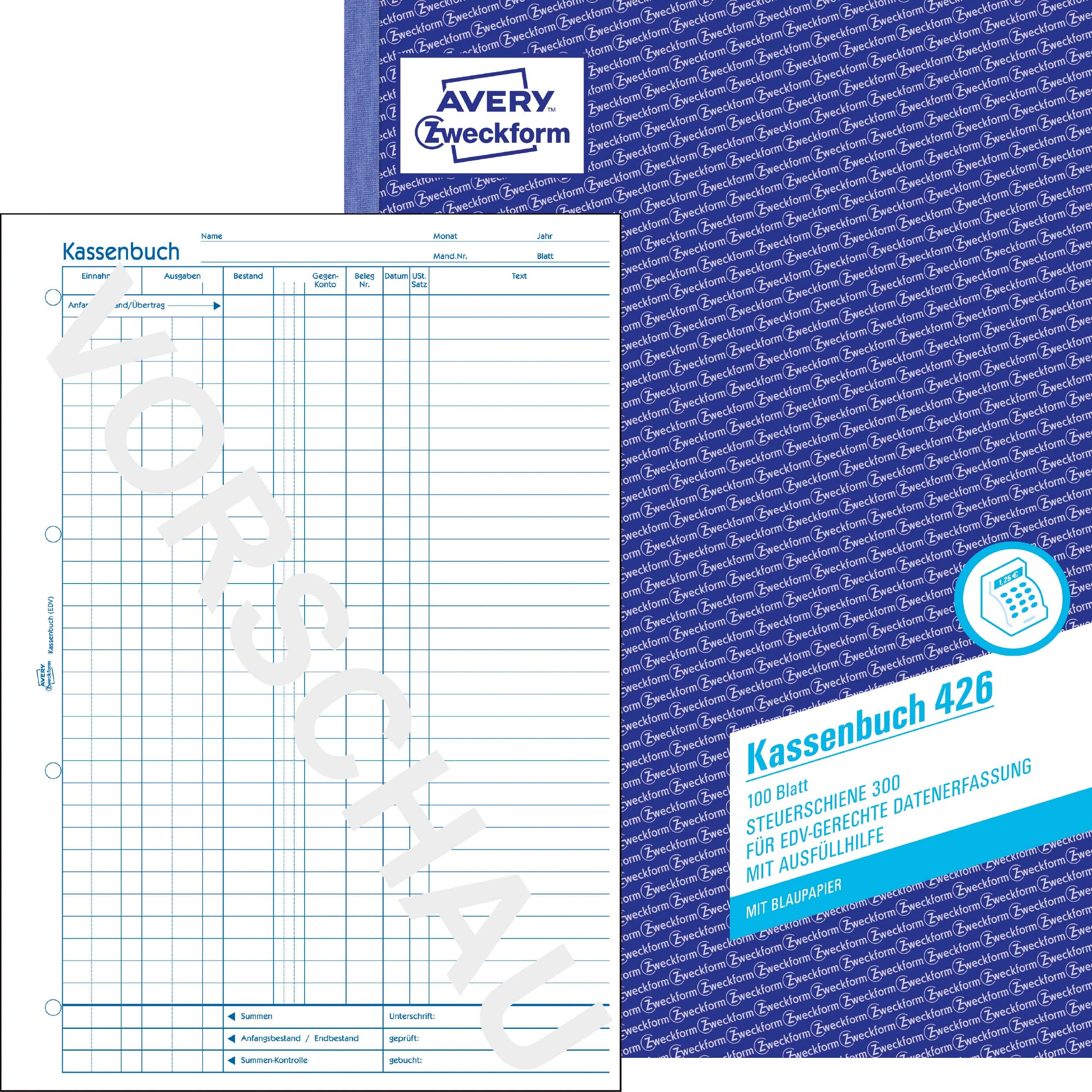 avery-zweckform-426-5-kassenbuch-a4-100-blatt-5er-pack image 2
