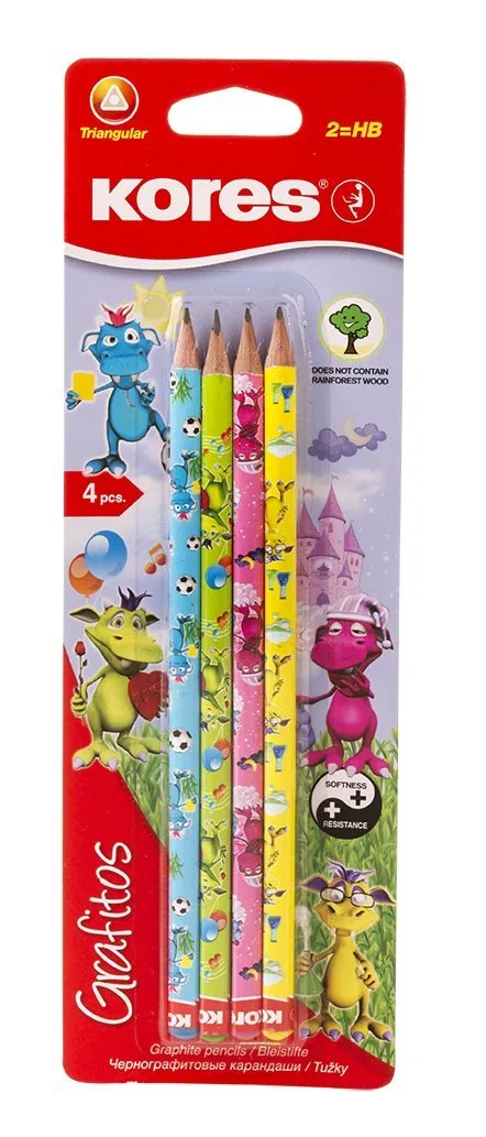 kores-grafitos-fantasy-bleistift-4er-set-hb-dreikant-sortiert image 1