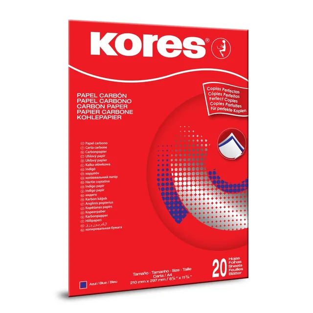 kores-carbon-durchschreibpapier-blau-a4-20-blatt image 1