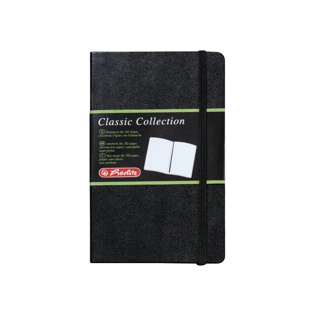 herlitz-my-book-classic-notizbuch-a6-blanko-schwarz-lederoptik-96-blatt image 1