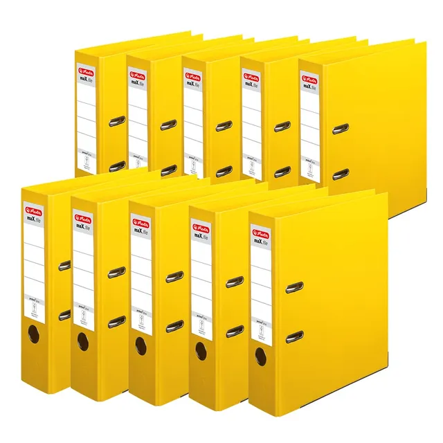herlitz-ordner-a4-max-file-protect-8-cm-gelb-kunststoffordner-10-st-ck image 1