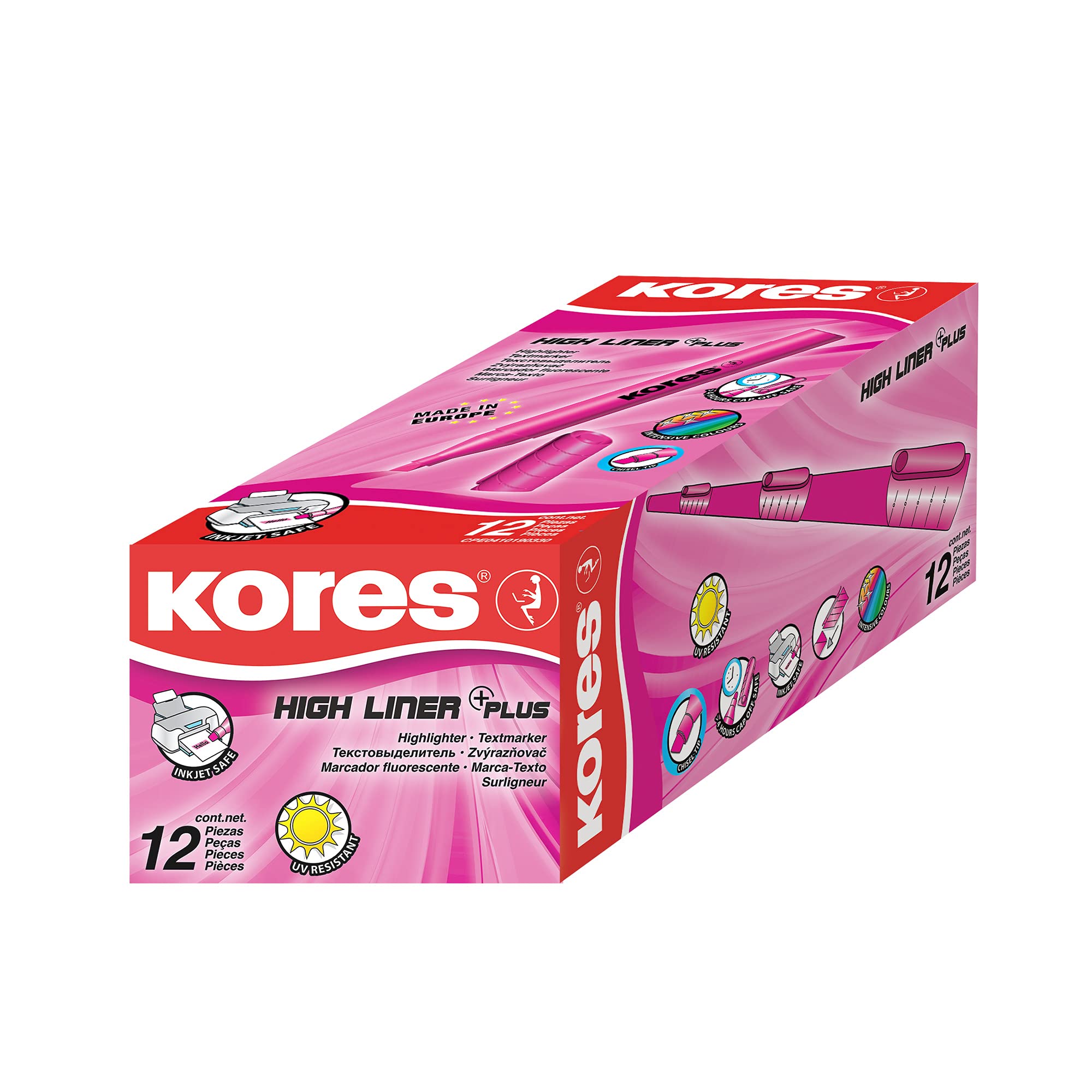 kores-high-liner-fine-textmarker-keilspitze-12-st-ck-pink image 2