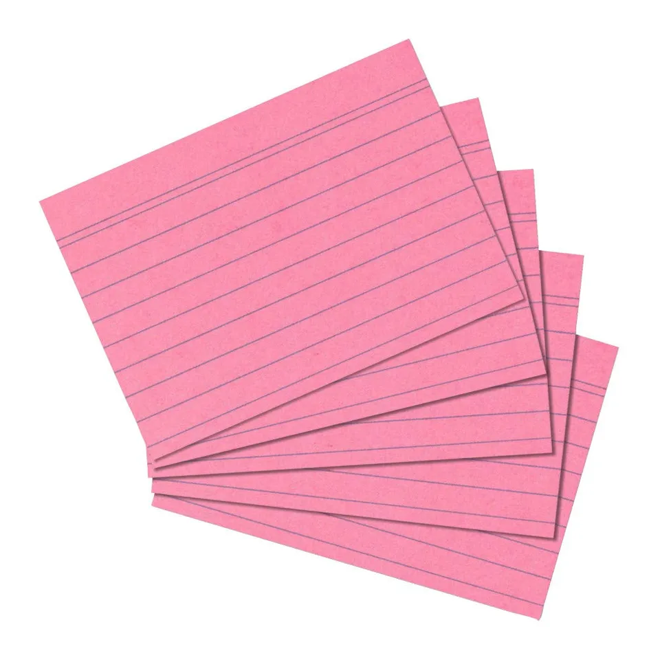 herlitz-karteikarten-a5-21-x-14-9-cm-liniert-rosa-4-x-100-st-ck image 1