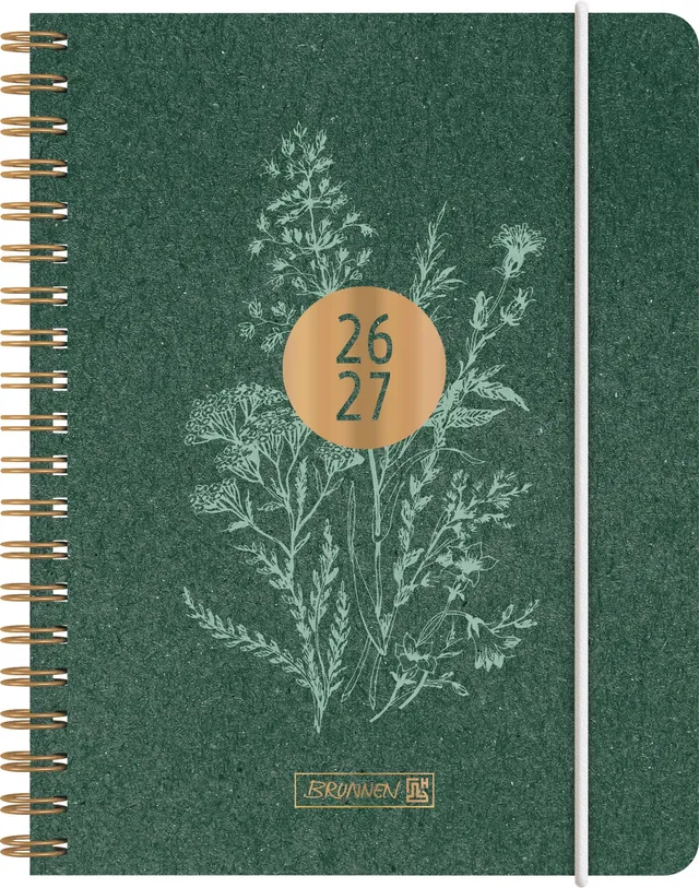 brunnen-sch-lerkalender-2026-2027-botanical-a6-karton-2-seiten-1-woche image 1