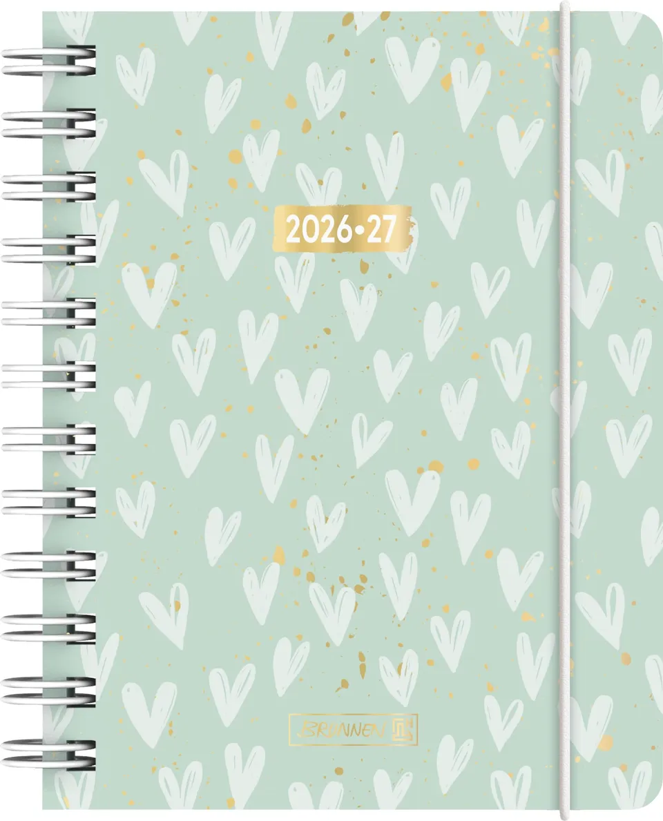 brunnen-sch-lerkalender-2026-2027-hearts-a6-kunststoff-1-tag-pro-seite image 1