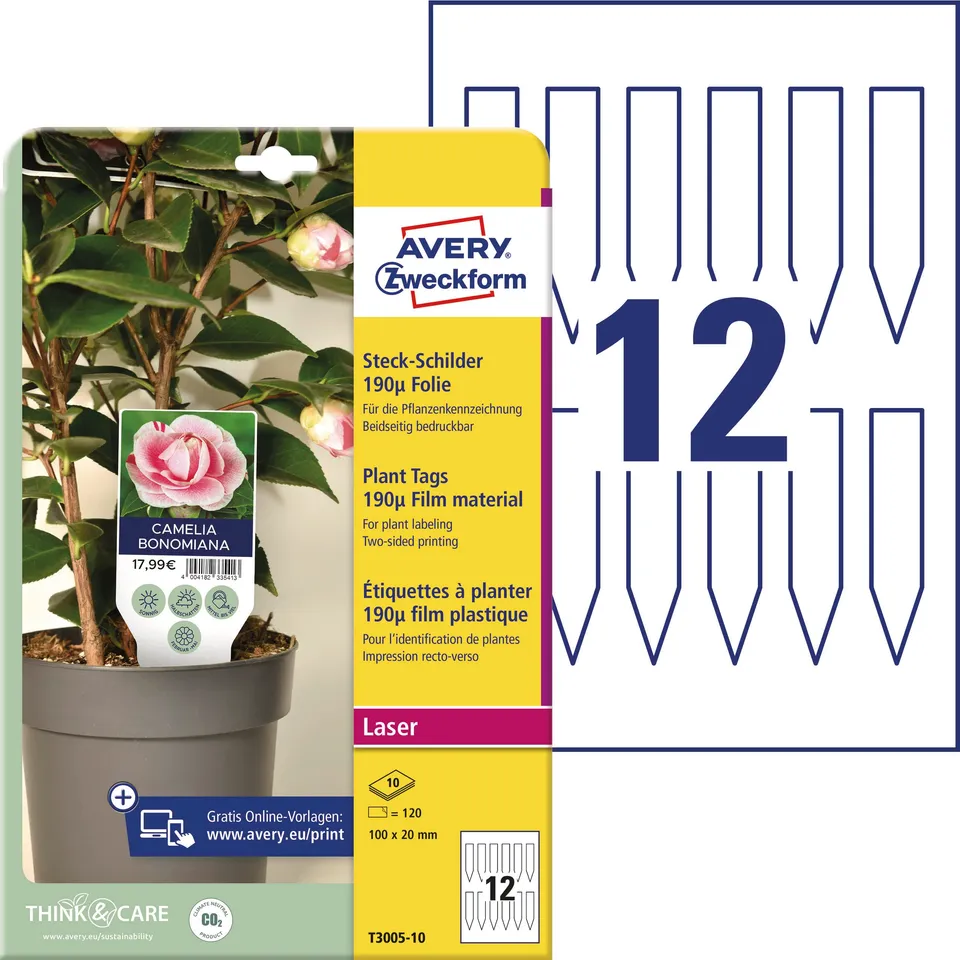 avery-zweckform-t3005-10-wetterfeste-steckschilder-120-pflanzenschilder-100-x-20 image 1