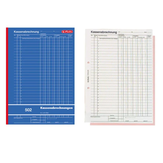 herlitz-kassenabrechnungsbuch-502-a4-2x50-blatt image 1