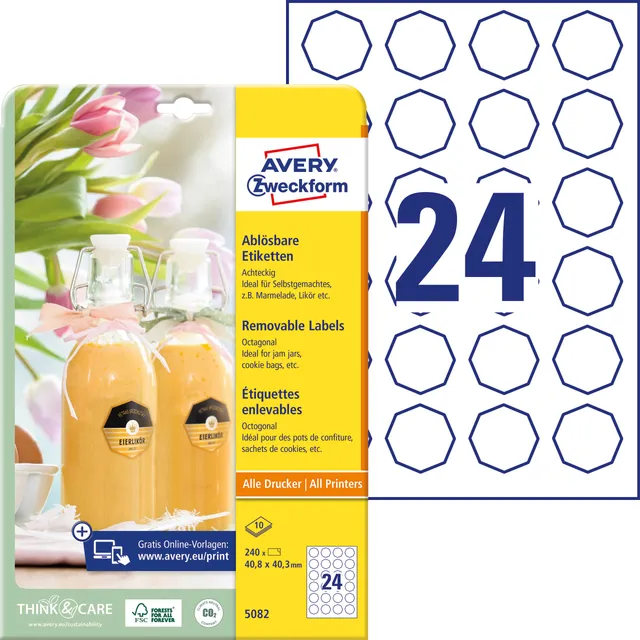 avery-zweckform-flaschenetiketten-5082-achteckig-40-8x40-3-mm-240-st-ck image 1