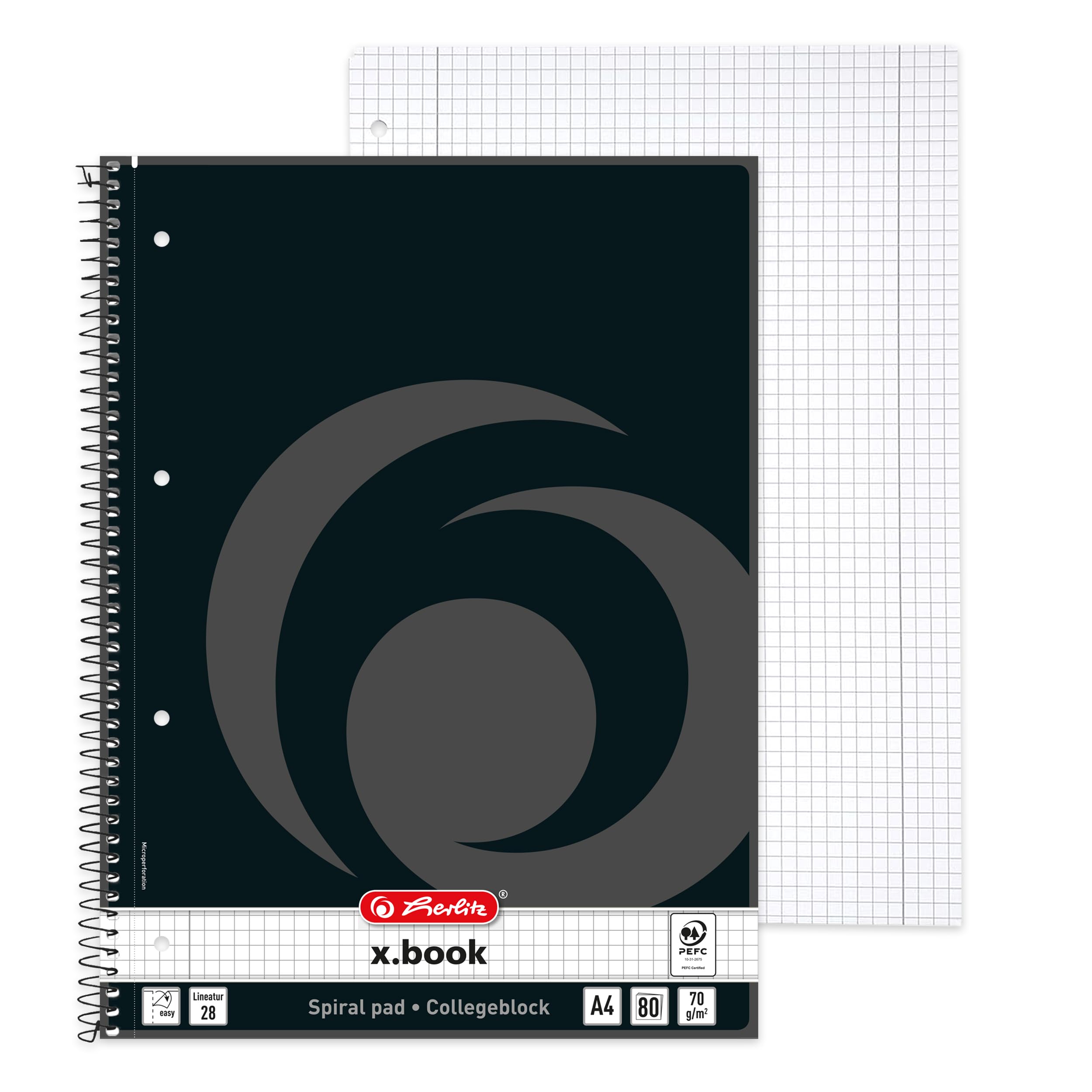herlitz-collegeblock-x-book-a4-kariert-lineatur-28-80-blatt-2er-pack-schwarz image 3