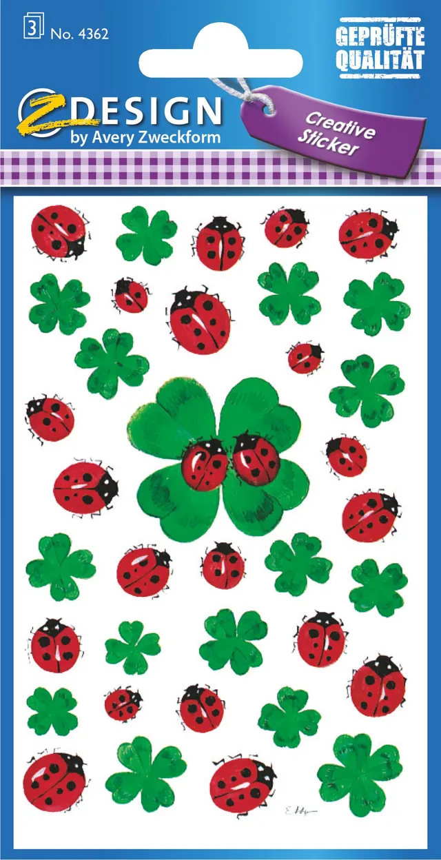 avery-zweckform-z-design-papier-sticker-gl-cksklee-marienk-fer-108-aufkleber image 1