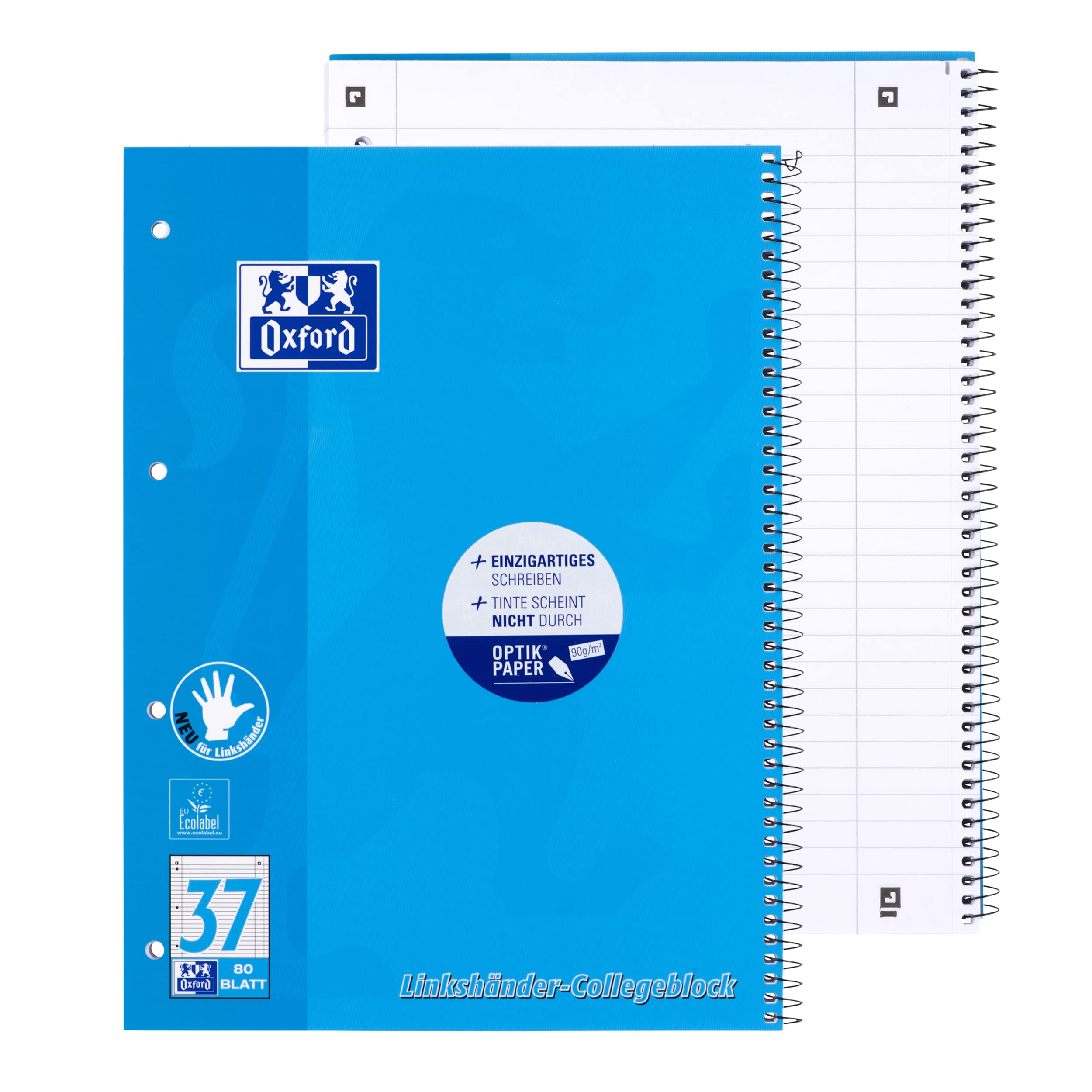 oxford-linksh-nder-collegeblock-a4-liniert-lineatur-37-80-blatt-blau-10-st-ck image 2