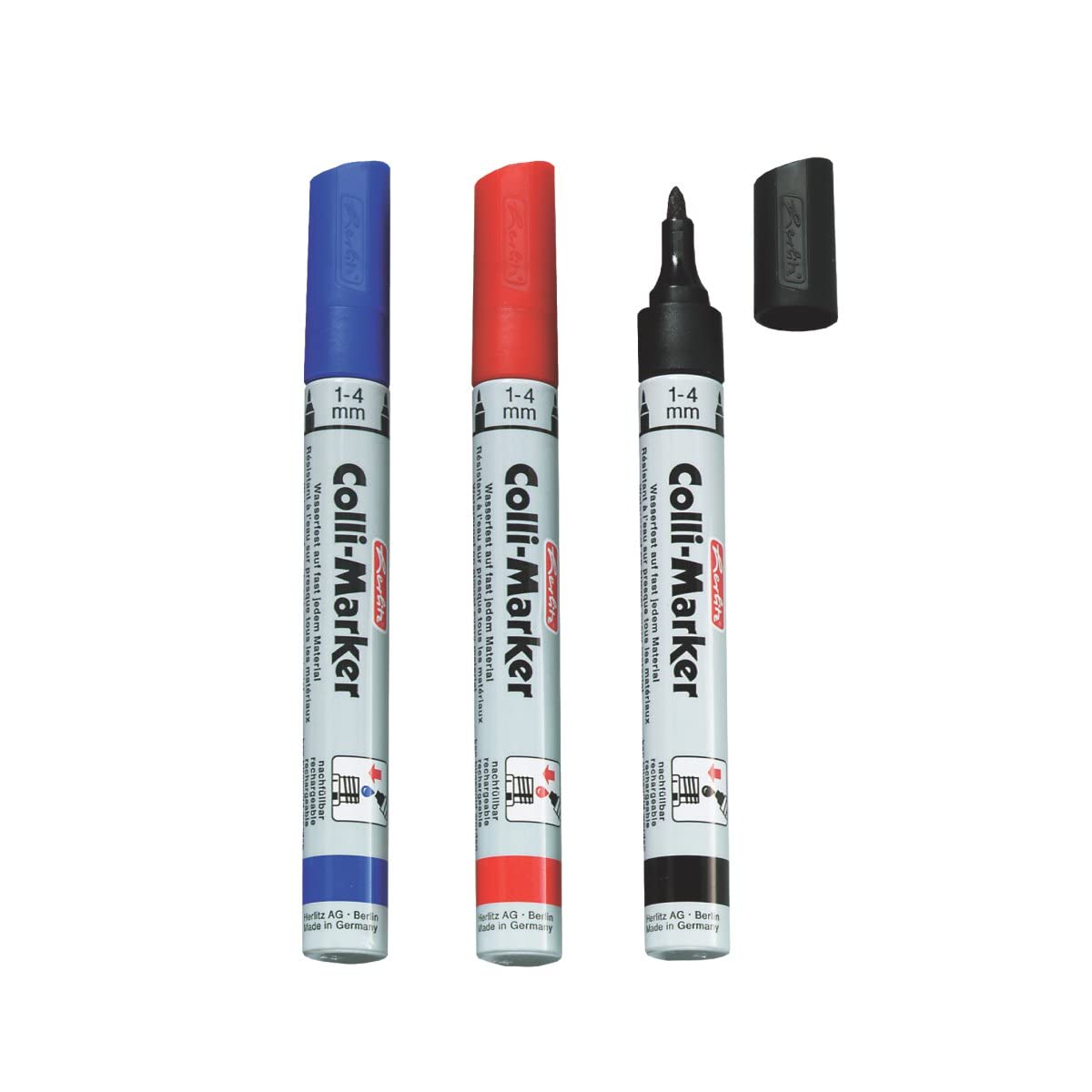 herlitz-permanentmarker-schwarz-keilspitze-1-4-mm-im-aluminiumgeh-use image 3